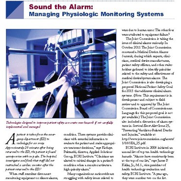 Sound the Alarm&#58; Managing Physiologic Monitoring Systems